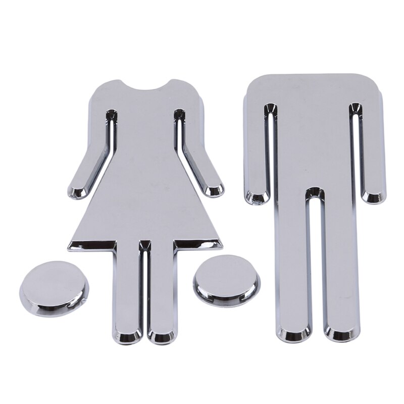 1PC Female And Male Toilet Gender Sign Adhesive Backed Men and Women Bathroom Sign for Hotel&Office&Home Bathroom Decor: Default Title