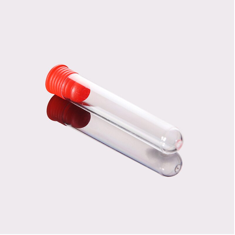100pcs/lot Plastiec Test Tube with cap laboratory test tubes vial Hard Transparent Reagenzglas: 12x75mm