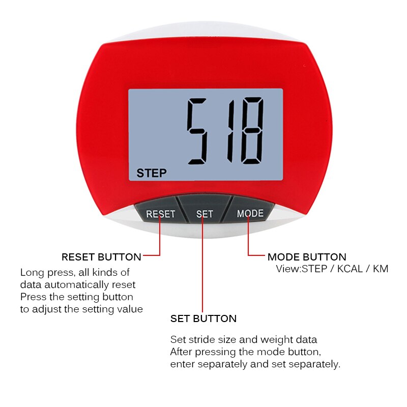 Multifunktions lcd stegräknare steg utomhus gångjoggning löpning vandringsavstånd fitnessutrustning lätta stegmätare