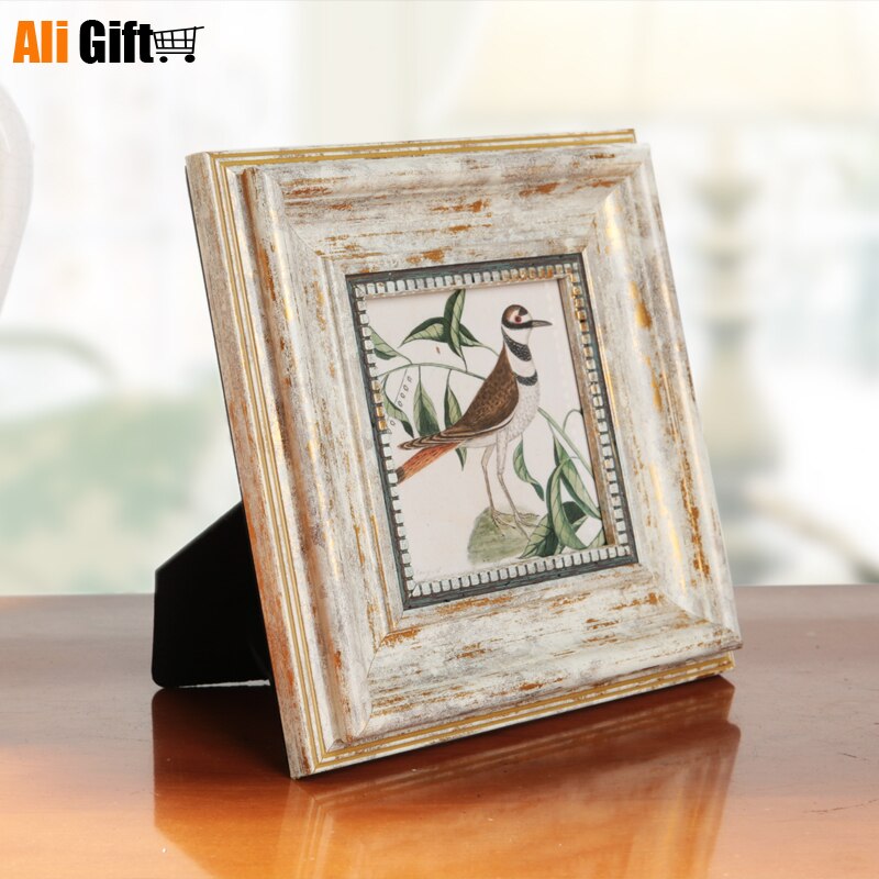 Photo Shelf Settable Horizontal Square Retro Poto Frame 4/6/7/10 Inch Frame Combination Picture Frames
