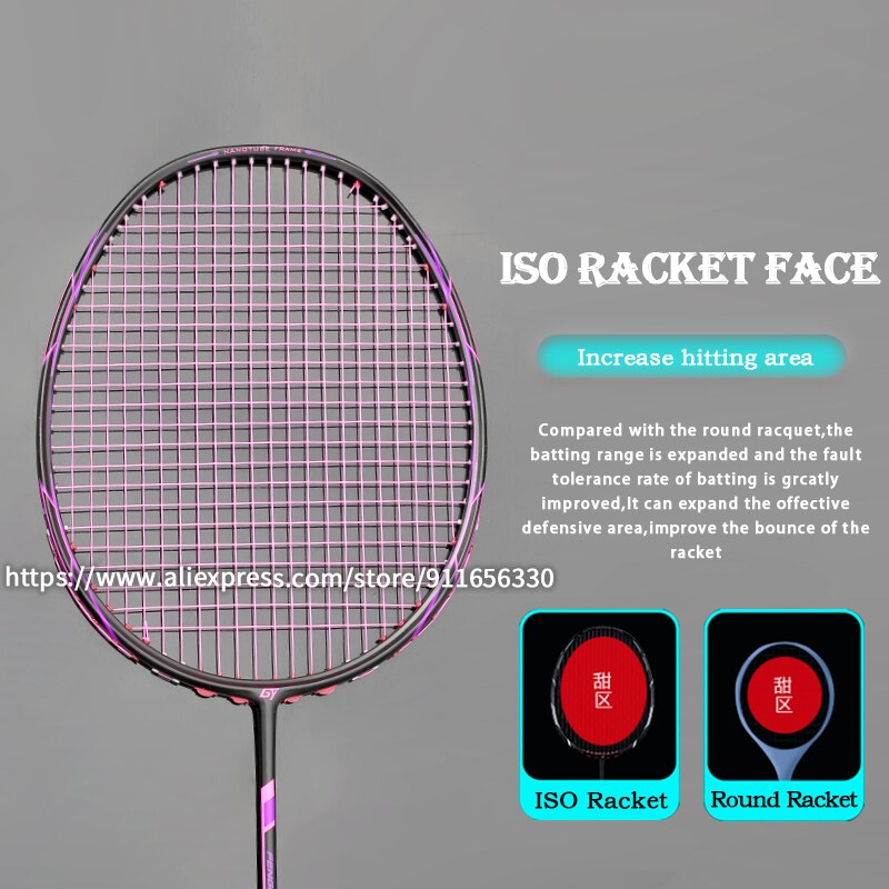 Professionele 100% Full Carbon Fiber Badminton Rackets Snaren Ultra Licht 6U 73G G5 Racket Met Zakken Speed Sport Volwassen