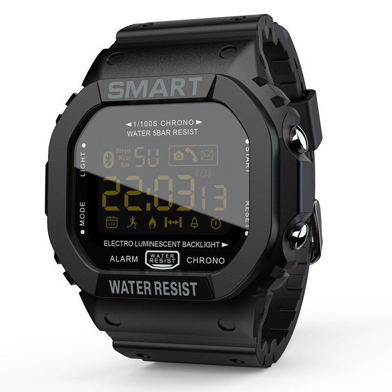 Smart Horloge Waterdicht IP68 Outdoor Sport Bluetooth Informatie Push Horloge Voor Mannen Sport Horloge Diver Horloge Horloges Mannen: Black