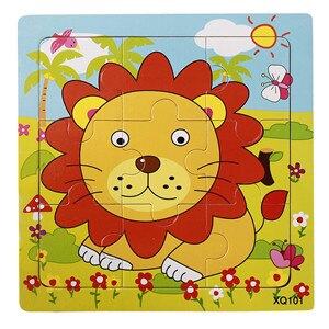 9Pcs Woodpuzzle Baby Peuter Vroege Ervaring Intelligentie Cartoon Animal Bee Puzzel Houten Speelgoed: 03