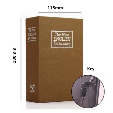 18cm*11.5cm*5.5cm engelske bogsafer ordbog pengeskabe sparebank simuleringsbøger stålkasser: Gul nøgle