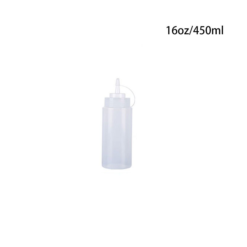 Plastic Naald Neus Salade Dressing Squeeze Fles Ketchup Duurzaam Mosterd Kruiderij Dispenser Flessen Keuken Accessoires: 16 oz (450ml)-White