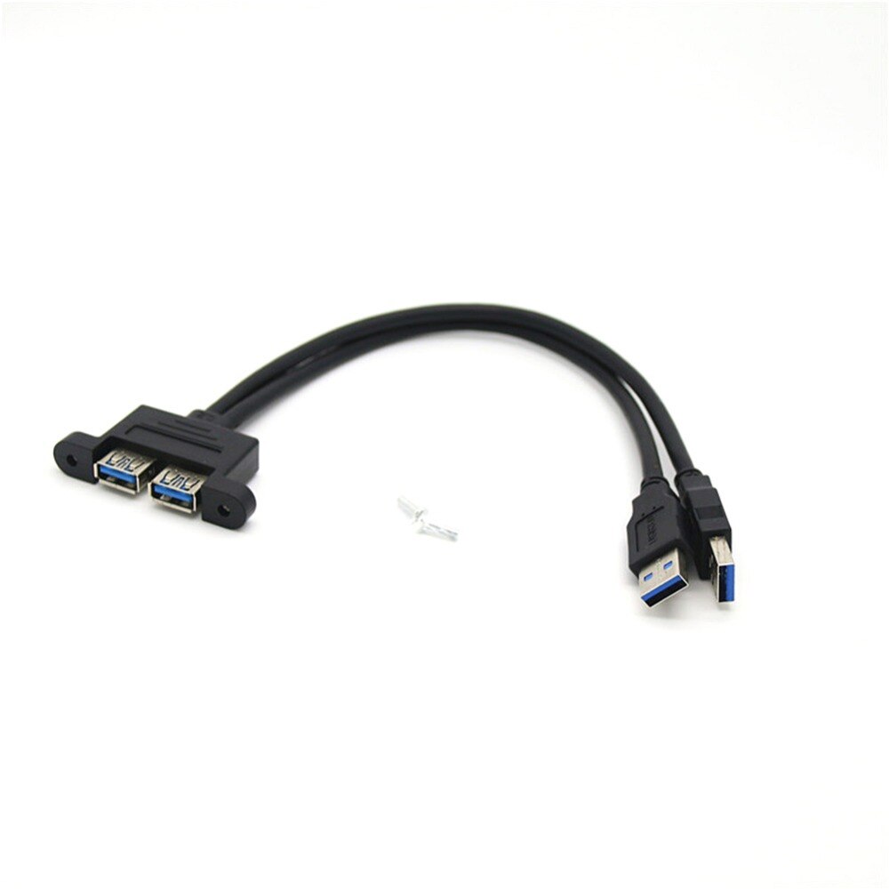 Dual USB 3.0 Male to Dual USB 3.0 Female USB 3.0 Extension Cable with Screw Panel Mount Male to Female M/F 0.5/1/1.5m