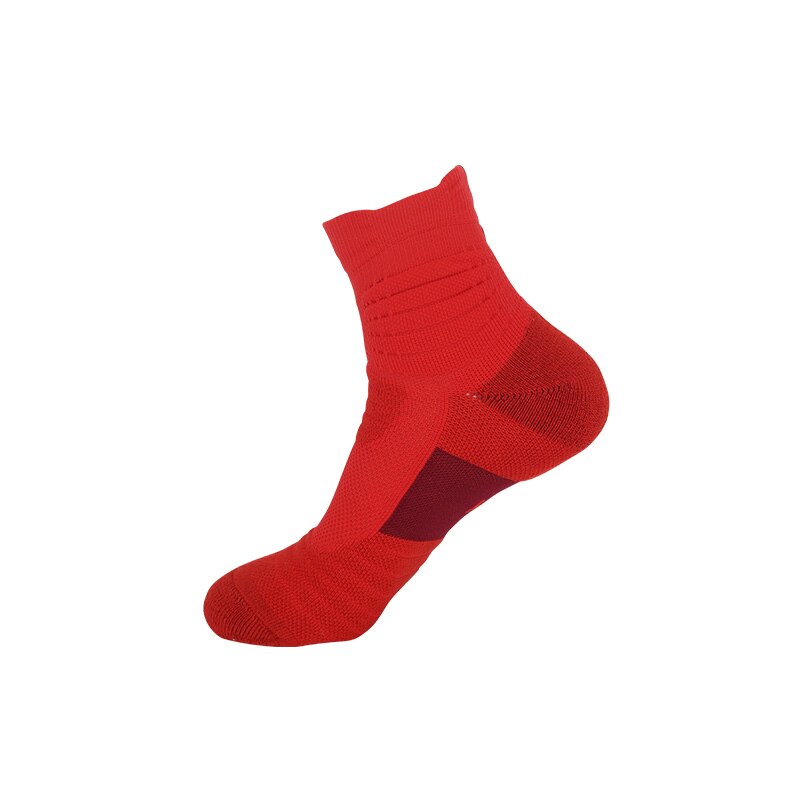 Basketbal Sokken Mannen Korte Handdoek Bodem Sportsokken Antislip Verdikte Professionele Training Sokken: Red