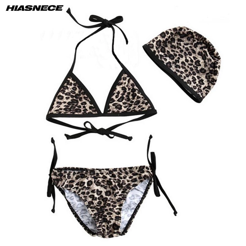 Conjunto de bikini de 3 piezas con estampado de leopardo 0-6 años para niños