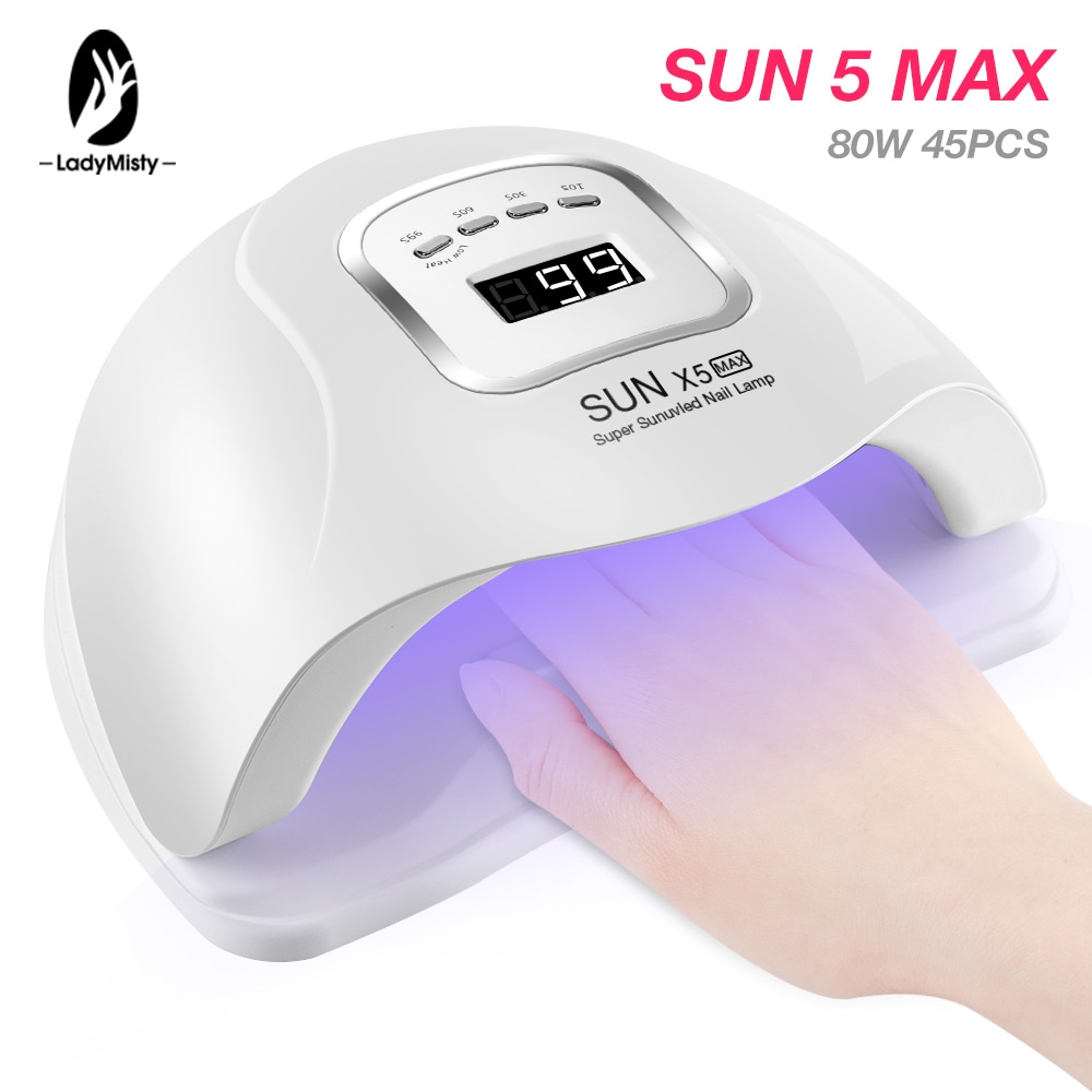 Ladymisty Zon 5MAX 80W 45 Leds Ijs Lamp Voor Manicure Uv Lamp Voor Nagels Droger Voor Led Nagels Lamp gel Polish Curing Lamp