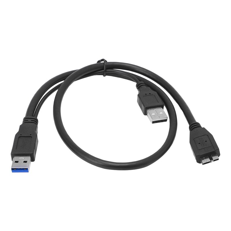 Usb 3.0 dupla potência y forma 2 x tipo a para micro b cabo disco rígido externo