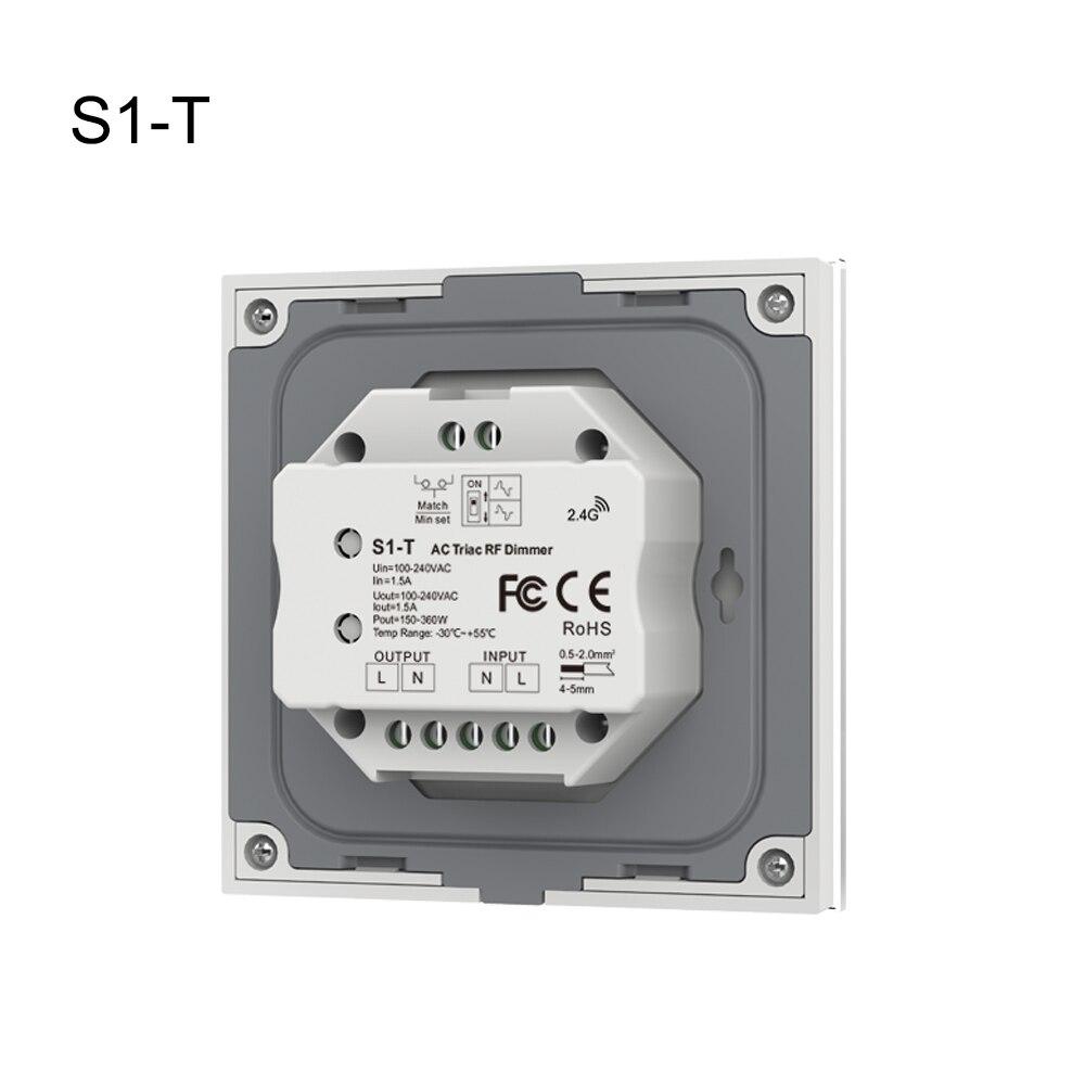 AC Triac Dimmer 110V 220V 230V LED Dimmer Switch 360W Rotary Glass Panel Touch Dimmable Remote For Single Color LED Lamp Bulb