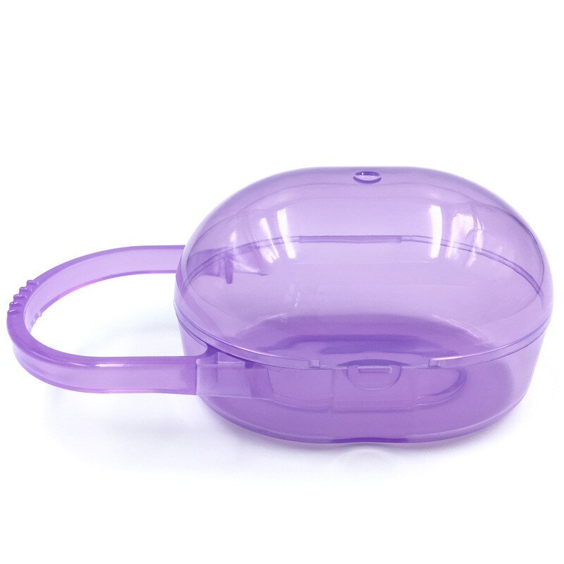 1PCS Pacifier Box Soother Container Holder Baby Solid Pacifier Box Travel Storage Case Safe Holder Pacifier PP Plastic Box: Purple