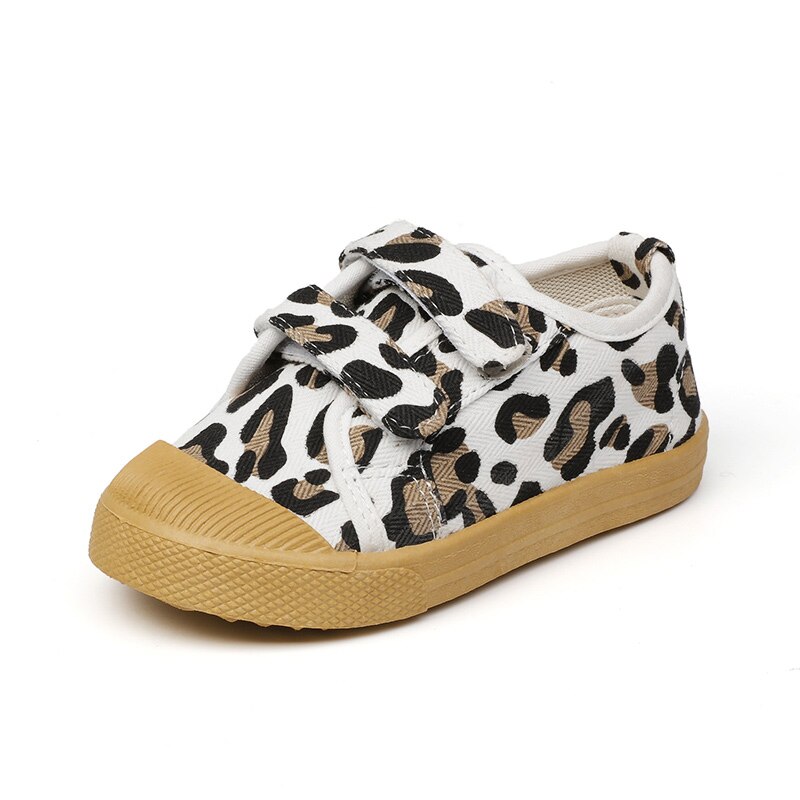 Peuters Kids Casual Schoenen Jongens Meisjes Zachte Mode Canvas Schoenen Voor Kinderen 1-7 Jr Maat 21-30 effen Witte Kleur Leopard Prints: white leopard / 28