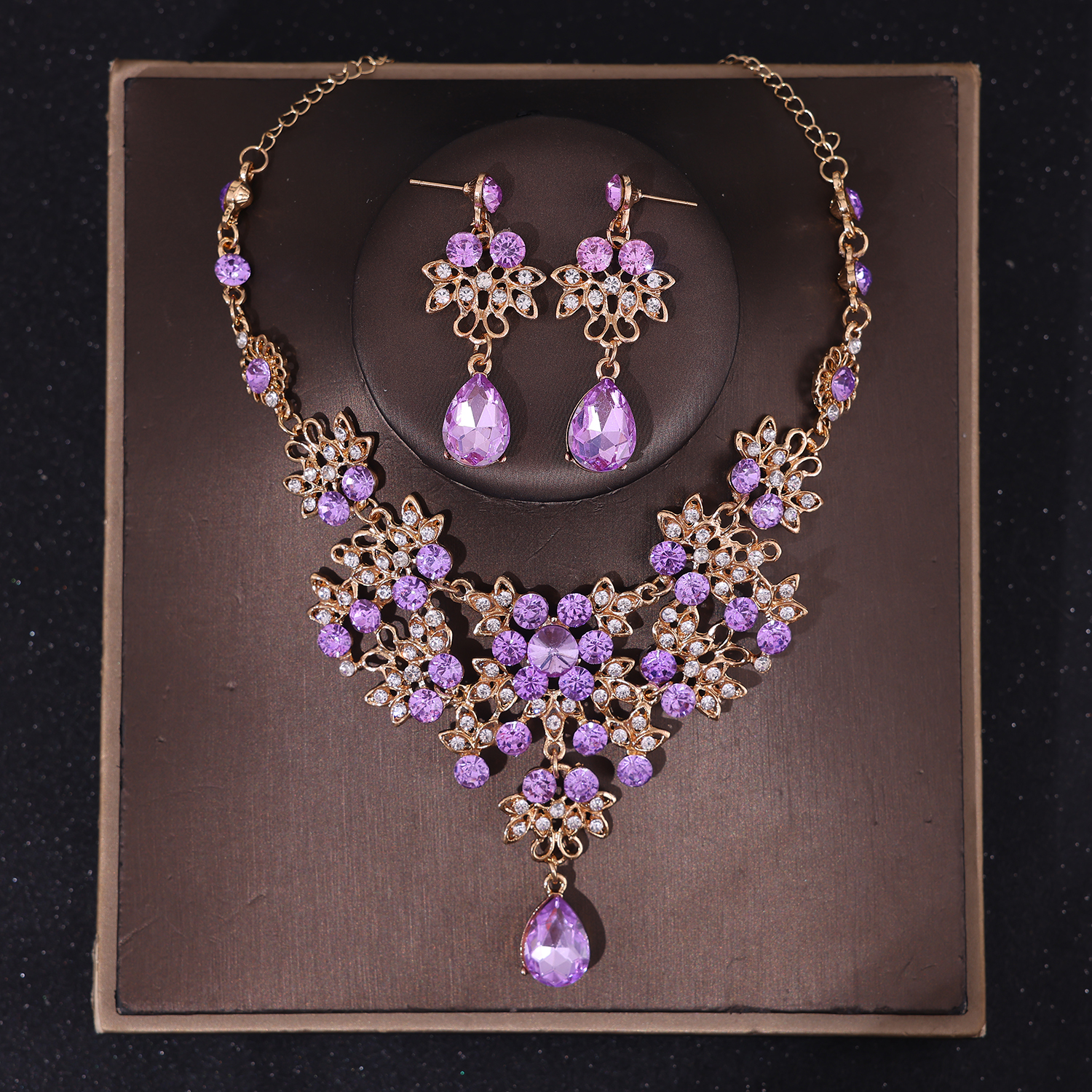 Ensemble de bijoux en cristal baroque pour patients, biscuits, diadème de Rh, diadème pour femmes, accessoires pour cheveux de mariage: Plaqué argent antique