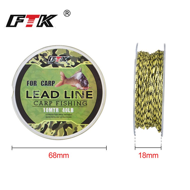 FTK 10M Fishing Line Lead Line 12 Strands Braided Fishing Line 20LB-60LB Fishing Thread Fishing Group Line for Carp
