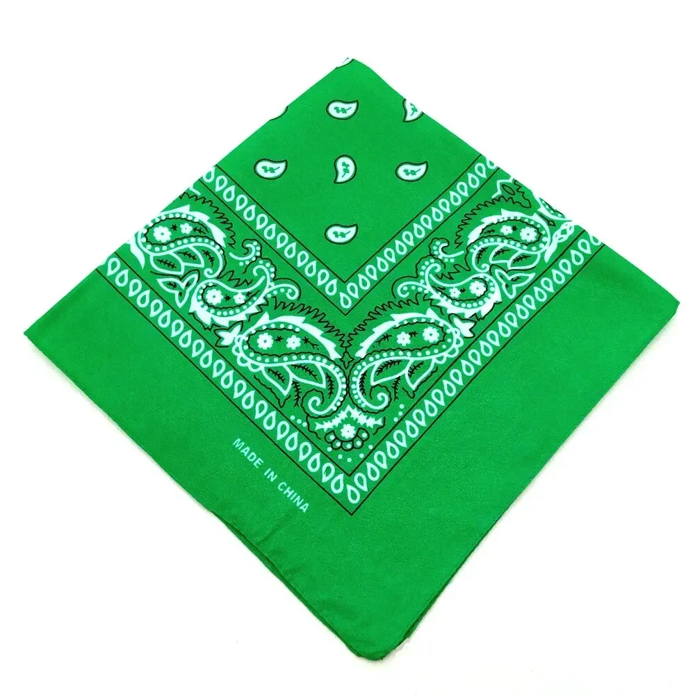 Bohemien drucken Bandana Paisley aufbringen Stirnbänder Hiphop Kopftuch draussen unisex Stirnband Handgelenkbandagen Gesichtsmaske Taschentuch: Grün