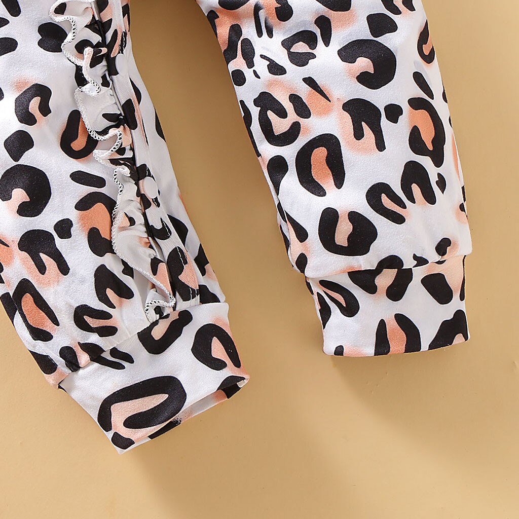 Infant Baby Boys&Girls Long Sleeve Leopard Print Ruffles Romper Jumpsuit Clothes organic cotton baby clothes winter baby romper
