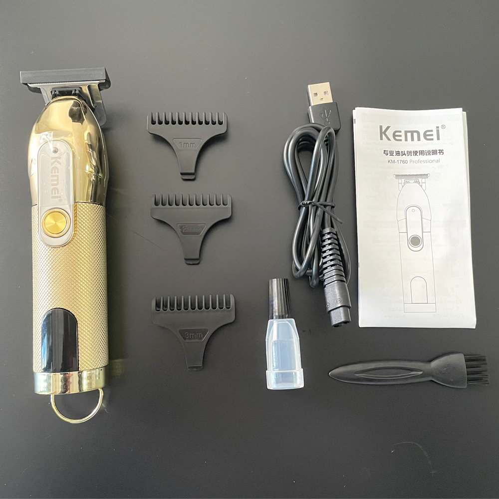 Kemei – tondeuse à cheveux professionnelle pour hommes, rasoir électrique à 0mm avec écran LCD, Rechargeable, idéal pour couper la barbe, KM-1760