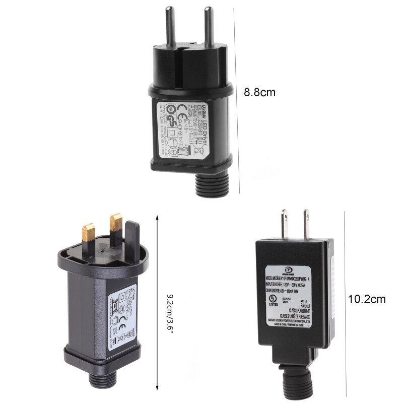 Universal EU US UK Plug AC to DC 4.5V 800mA 2pin Power Supply Adapter for LED Lights Battery Eliminator and more Devices