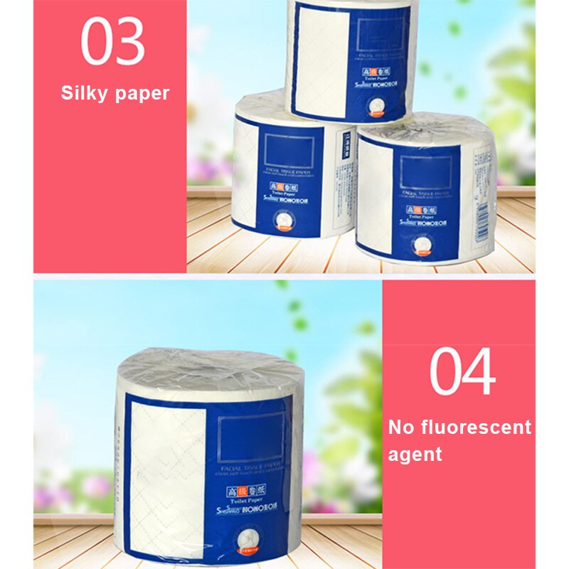 10 Roll Toilet Paper Hotel Household Roll Paper 3-ply Nature Wood Pulp Bathroom Toilet Paper
