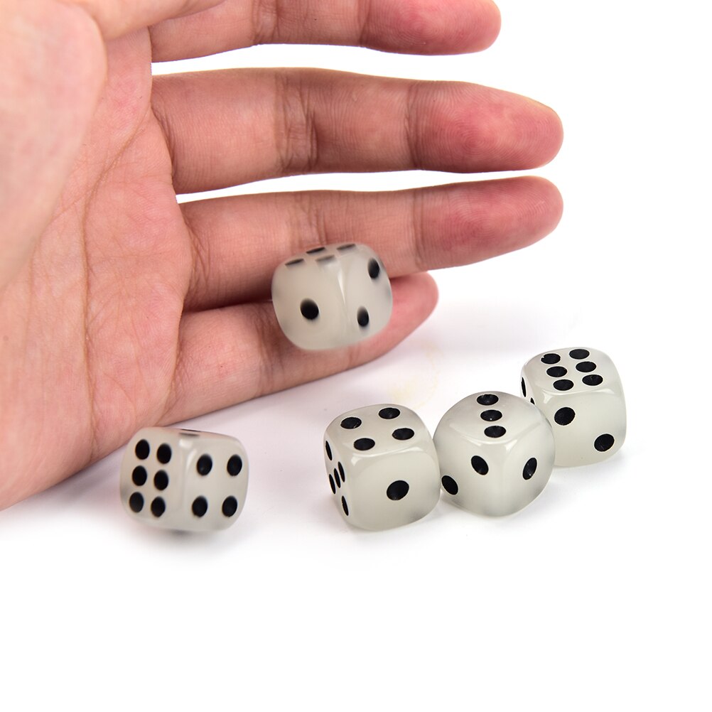 10 Teile/los 14mm Leuchtende Würfel Abgerundete Ecken Schwarz Flecken Würfel Nachtclub Riegel KTV Boutique Unterhaltung Leuchtenden Würfel einstellen