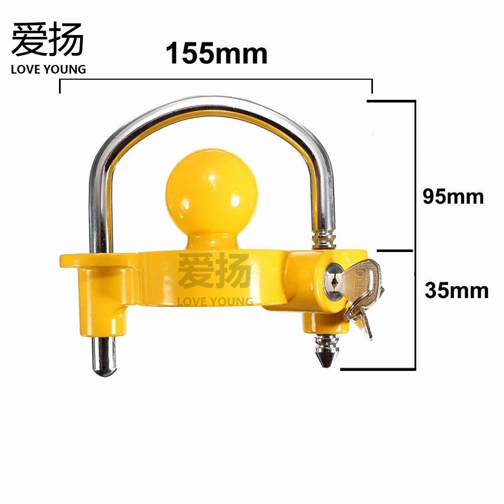 Trailer Parts Use Coupling U type of lock with yellow coupler/trailer coupler lock