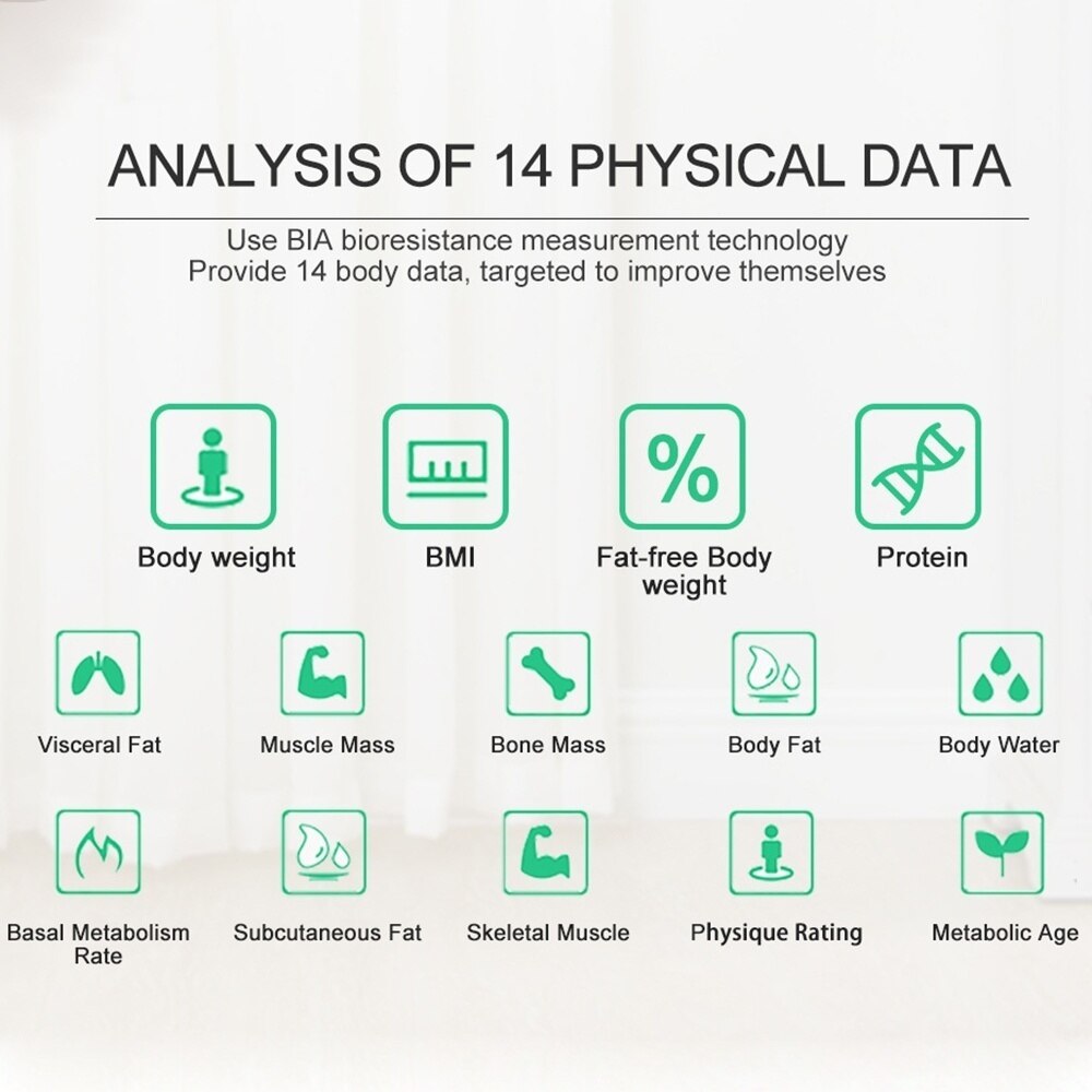 Body Bathroom Scale Smart Bluetooth BMI Electronic LED Digital Fat Weight Balance Body Composition Analyzer Scale