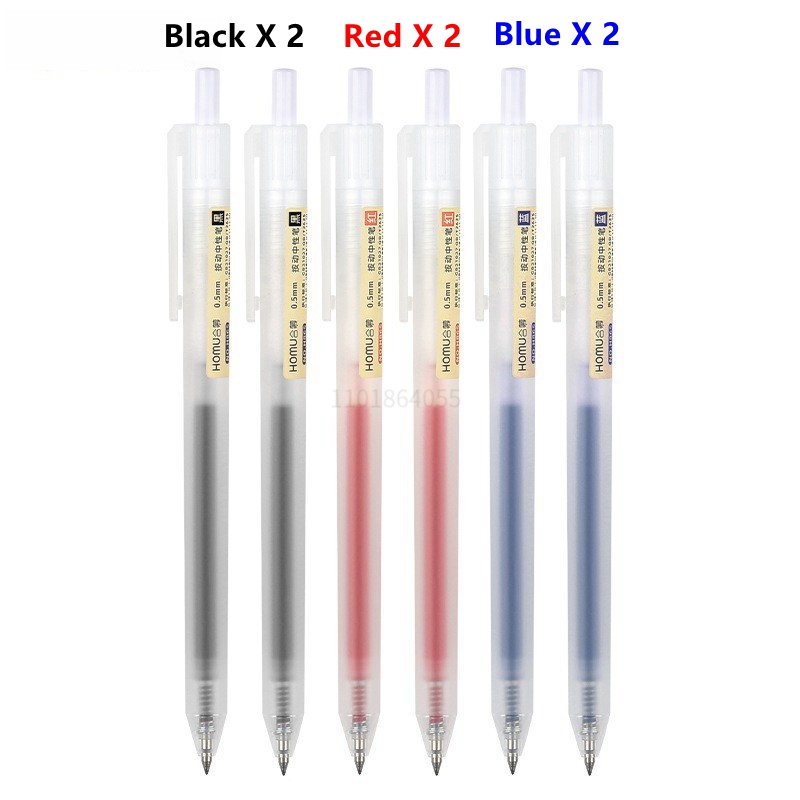 6/10Pcs 0,5mm Einziehbare Gel Stifte Set Schwarz/blau Tinte Kugelschreiber Schreiben Büro Business Unterschrift Schule liefert Schreibwaren: WHITE