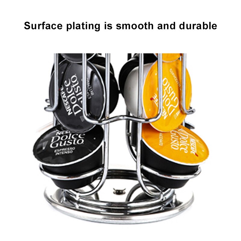 Soporte giratorio para cápsulas Nescafé Dolce Gusto, estante de almacenamiento de Metal, 24 tazas