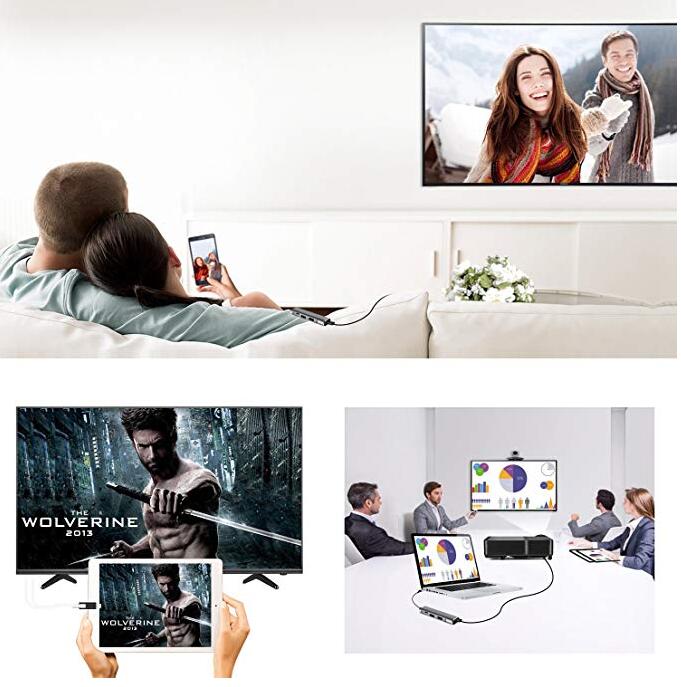 Puerto USB C/Thunderbolt 3 a HDMI, adaptador Hub, experiencia de escritorio para Samsung Dex Station MHL Galaxy S8 S9 S10/Plus Note8/9 tipo C