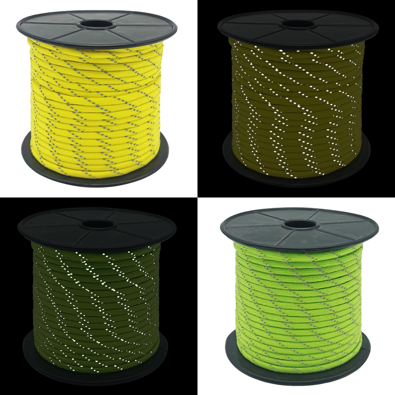 50/100 m multifunctioneel 7-kern reflecterend 550 paracord touw 4 mm camping survival edc outdoor parachute koord lanyard reddingstouw