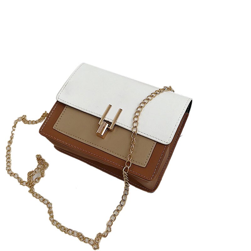 Schoudertas Voor Vrouwen Mode Pu Lederen Crossbody Tas Avond Clutch Portemonnee Met Metalen Ketting: WHITE