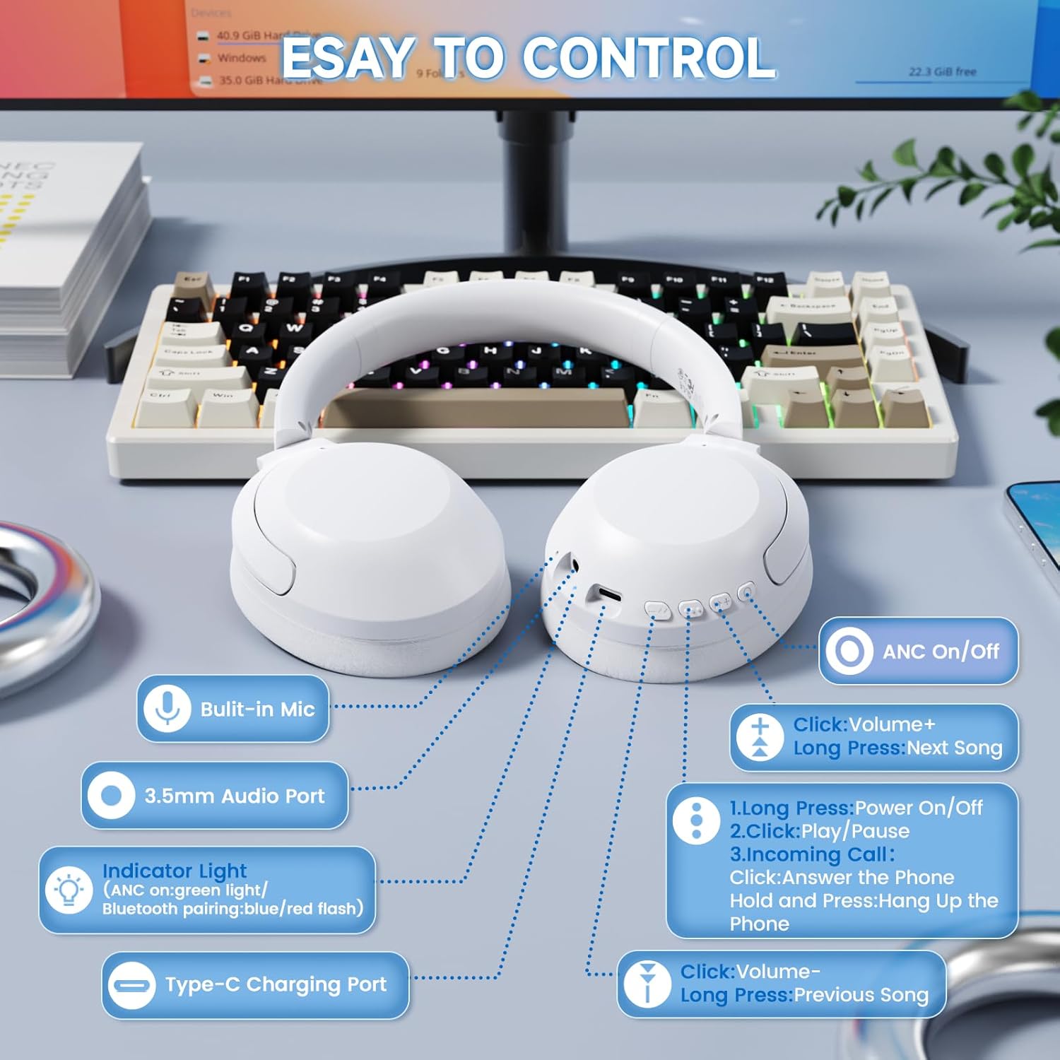 MAMBASNAKE x ATTACK SHARK G300 Dual-Mode Lightweight Gaming Headset