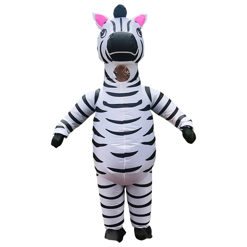 Halloween Inflatable Zebra Costume for Men Women Christmas Party Dress Purim Animal Costumes Festival Adult Inflated Garment