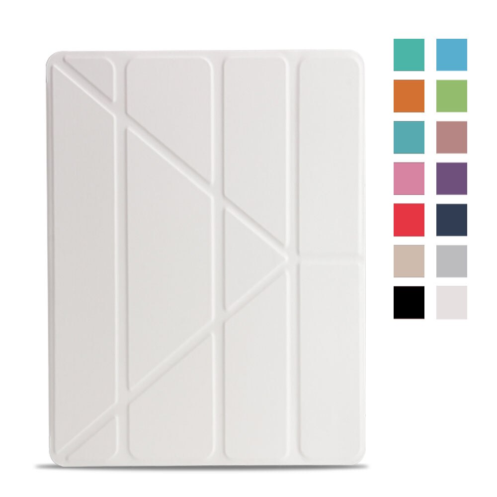 For ipad 9.7 Case Leather Silicone Soft Back Cover Case For ipad 6th Generation Case Smart Cover For ipad 9.7 Case: White