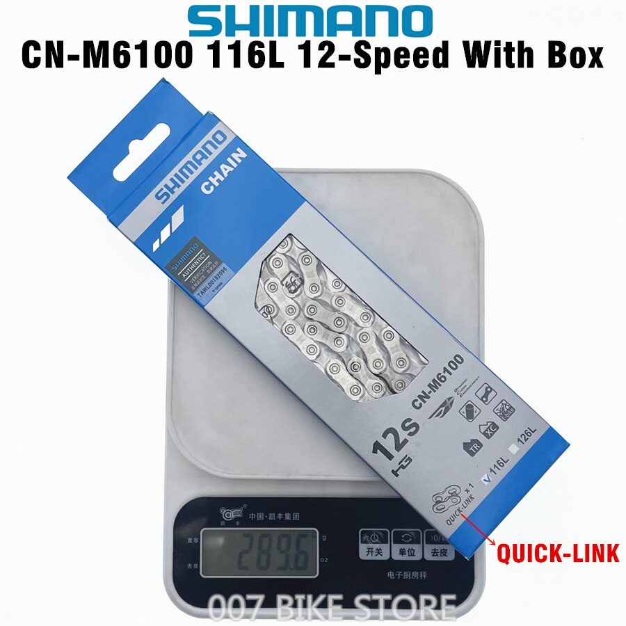 Shimano deoer cn  m6100 kæde 12- speed mountainbike cykel kæde cn -m6100 mtb cykel  m6100 kæder: Cn -m6100 116l boks