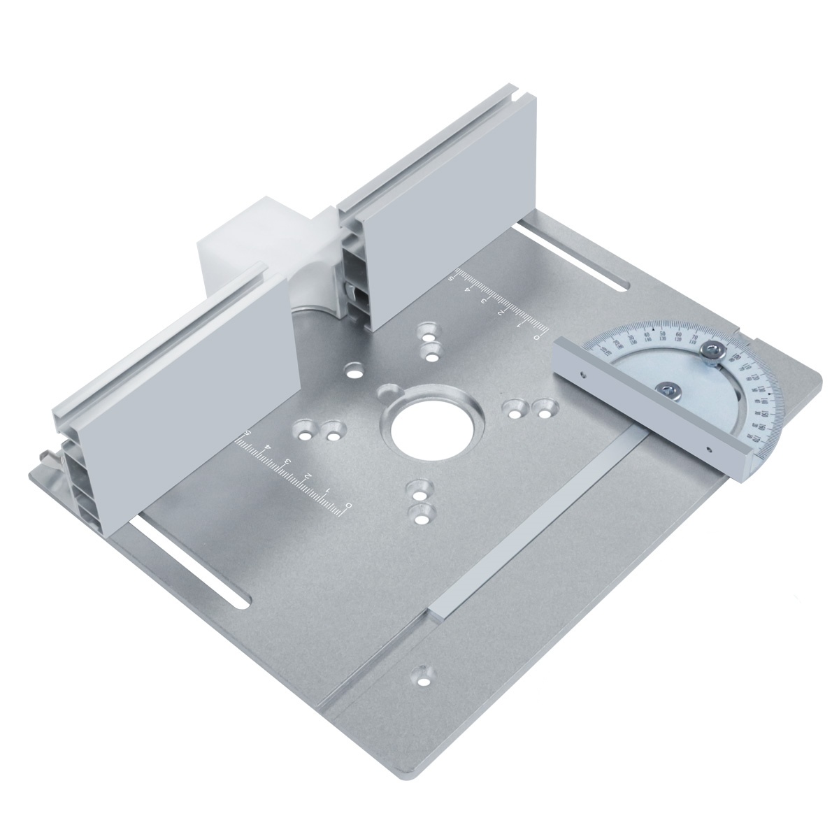 Woodwork router table Router Lift & Aluminum Router Plate for Wood Trimming Machine DIY Woodworking Tool Working Benche: silver grey