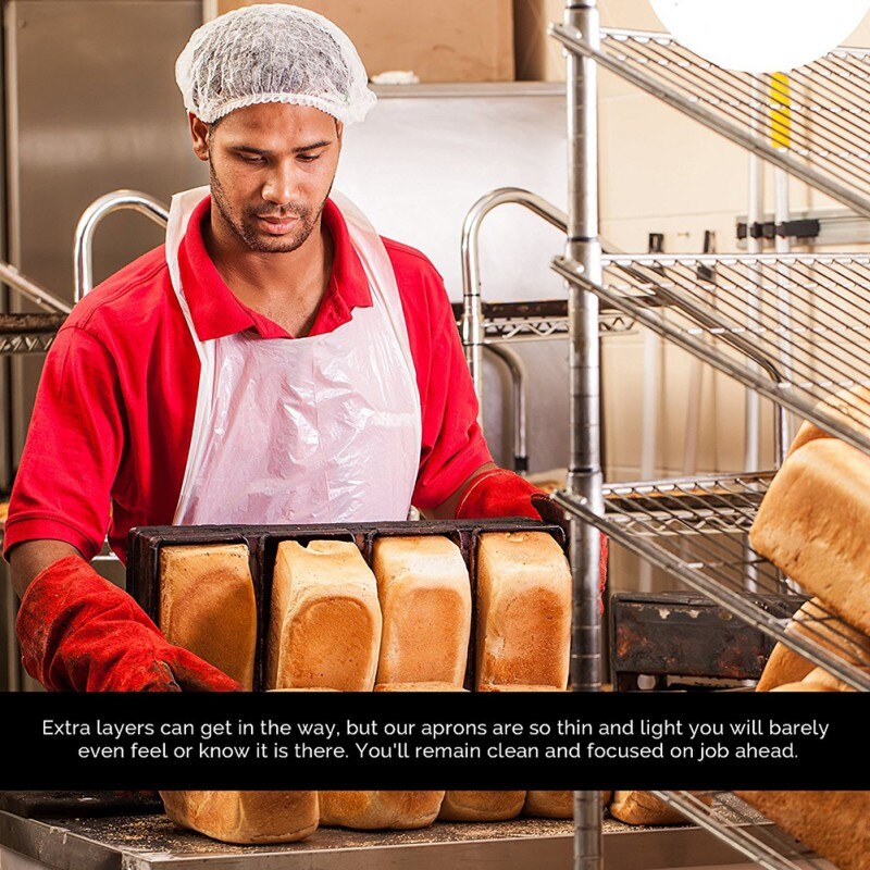 100pcs/set Cooking Cleaning Plastic Aprons Disposable Apron Transparent Easy Use Kitchen Aprons For Women Men Kitchen