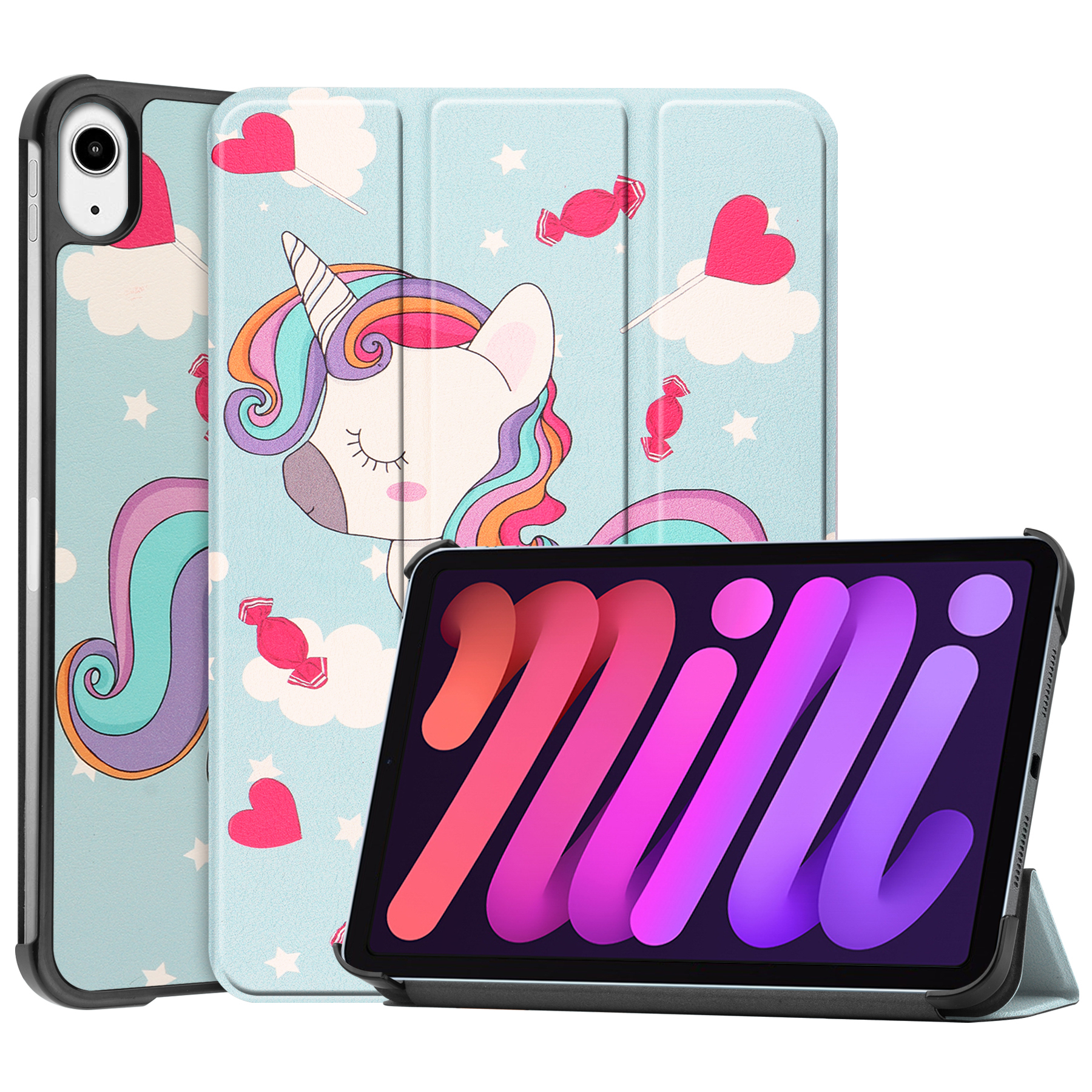 Deksel til ipad mini 7 ,  a17 pu-lærdeksel, stativ til nettbrett, bunndeksel til ipad mini 6, deksel til ipad mini 7 , 8.3- tommers