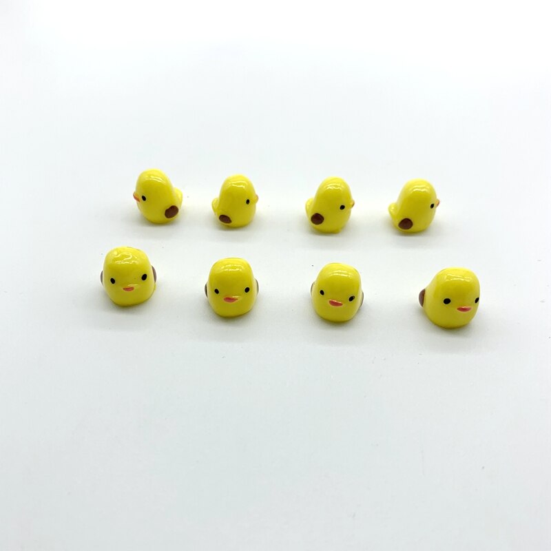 8 Uds. De miniadornos de setas, pollitos, delfines, decoración de musgo, Terrario de jardinería, cactus, maceta, accesorio en miniatura para paisaje: 8pcs Chick