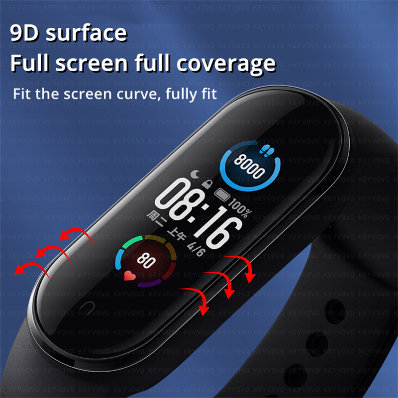10D szkło ochronne dla Xiaomi Mi Band 6 5 4 Screen Protector dla Miband 6 5 4 Smart Watchband 4 band5 miękki Film 1/2/3/5 sztuk