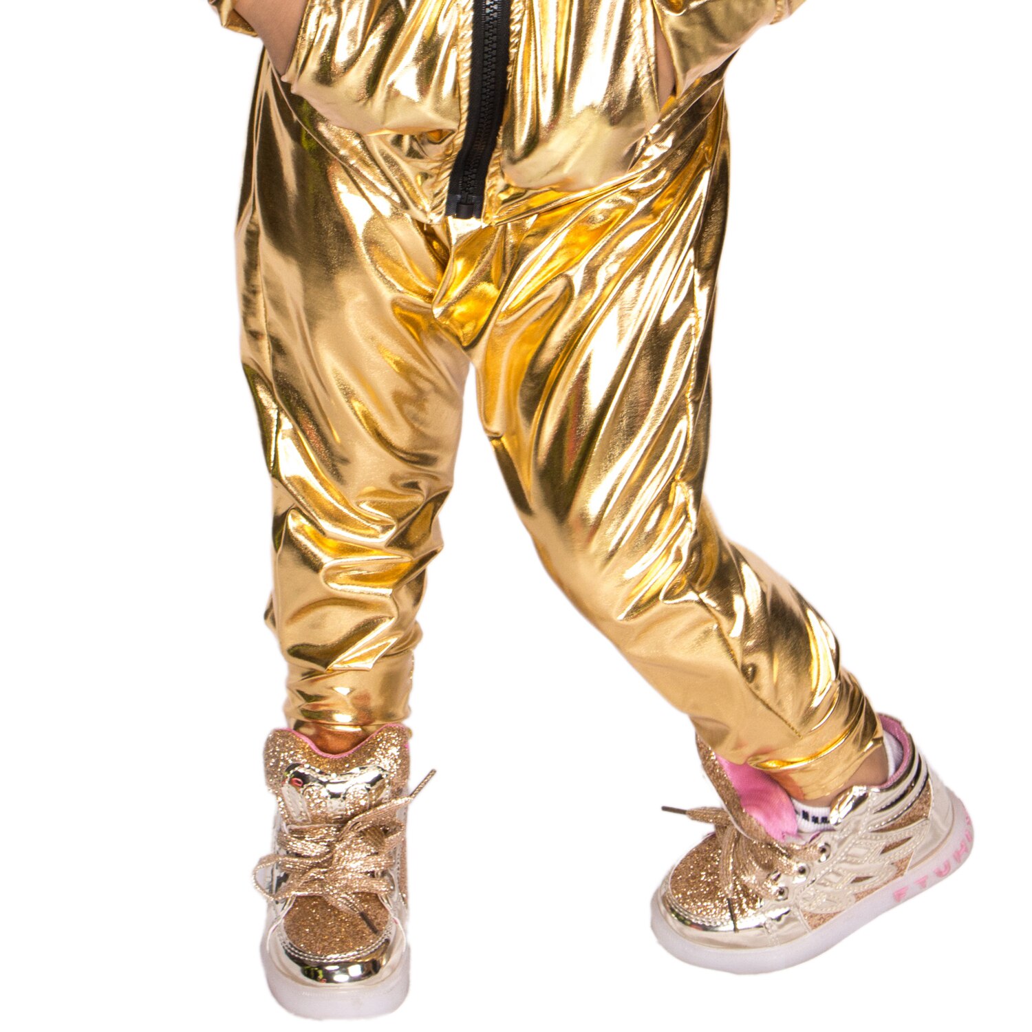 Kids Harem Hip Hop Dance Pants Children's Clothing Sweatpants Performance Costumes Baby sports Gold trousers