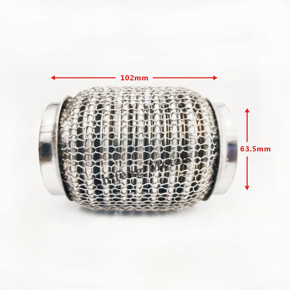 Stainless Steel 304 Flex Pipe Exhaust Bellow Tube Flex Coupler With Mesh Interlock Super Flexible Bellows 63x102mm 76x102mm: 63.5x102mm