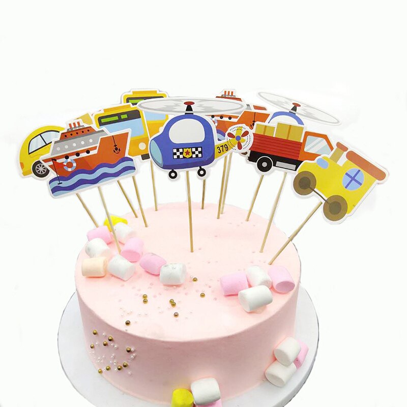 Verkehrs Flugzeug Auto Banner Glücklich Geburtstag Banner Geburtstag Dekorationen freundlicher Geburtstag Verkehrs Banner Kuchen Topepr einstellen