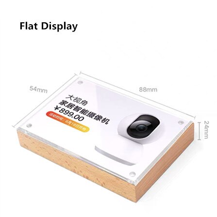 Magnetic Tabletop Wood Block Menu Holder Display Stand Counter Acrylic Picture Photo Frame Price Label Holder: 54x88mm Flat