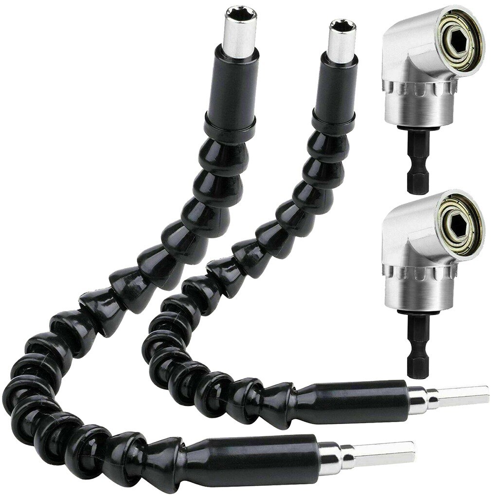 2 Pcs Haakse Boor En Flexibele As Bits Extension Schroevendraaier Bit Houder
