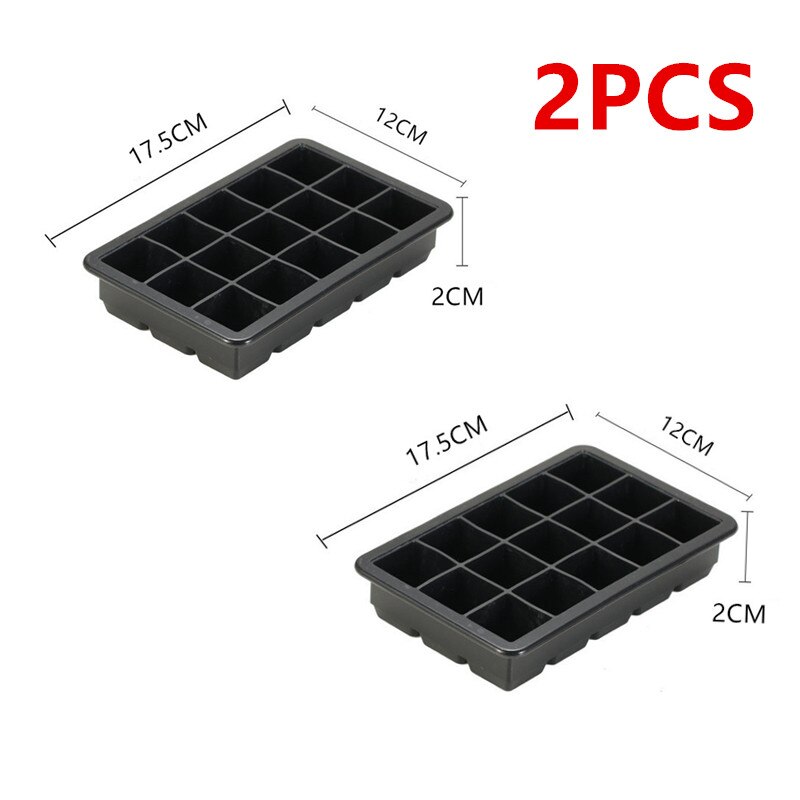 Perfect Ice Cube Silicone Cube Maker Form Cake Pudding Chocolate Molds Easy to Remove Ice Trays Fade Resistant: 15 grids 2pcs