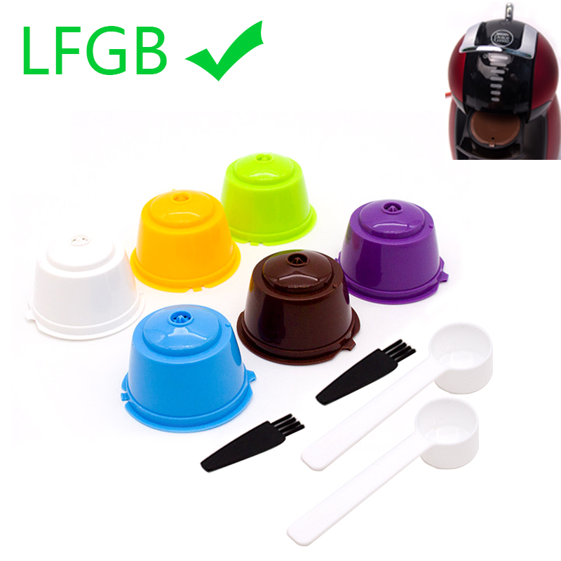 Capsules de café réutilisables pour Dolce Gusto, dosette pour nescafé, avec cuillère, brosse, accessoires de cuisine, 6 pièces: 6pcs-MIX6