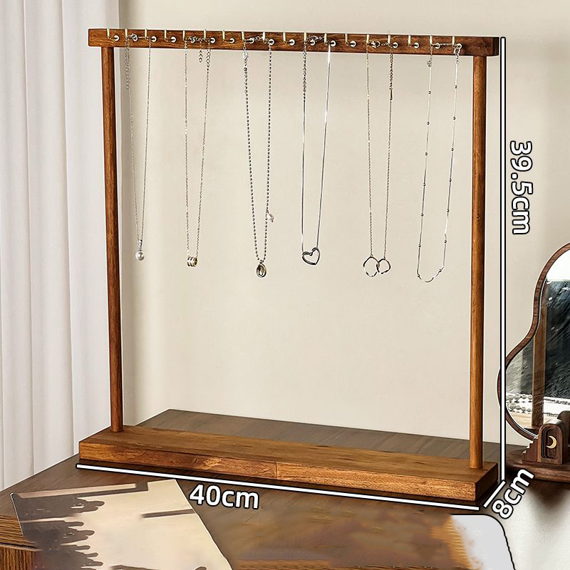 Sieraden Organisator Display Stand Massief Houten Ketting Hangend Aanrecht Rek Voor Kettingen Oorbellen Armbanden Showcase Opbergrek: Black