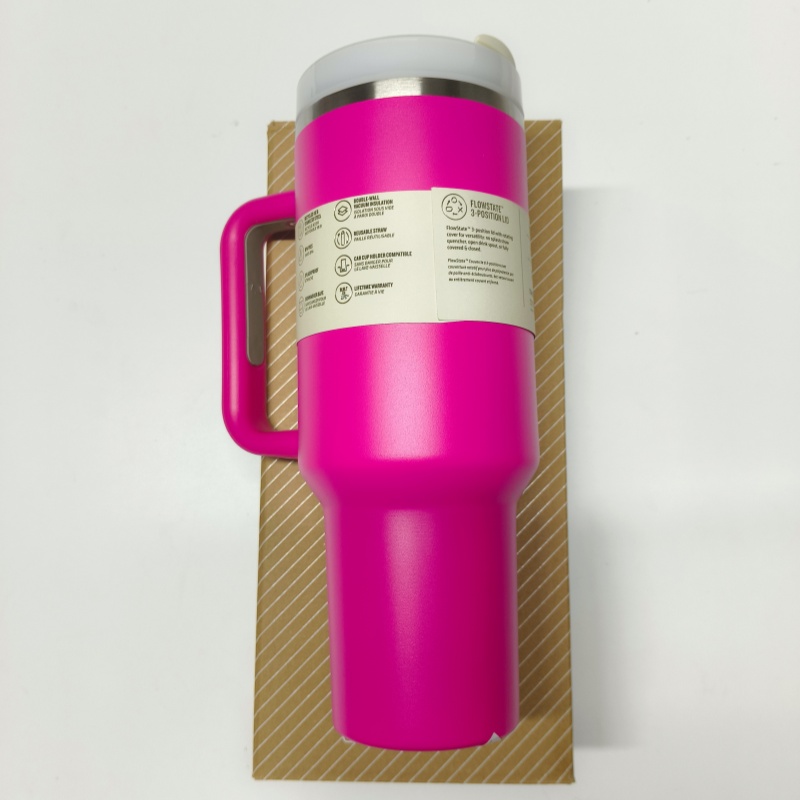 Sombrero de paja con mango 2025, Copa de automóvil aislada, acero inoxidable 40oz, Copa de viaje de crema de doble capa: Oro